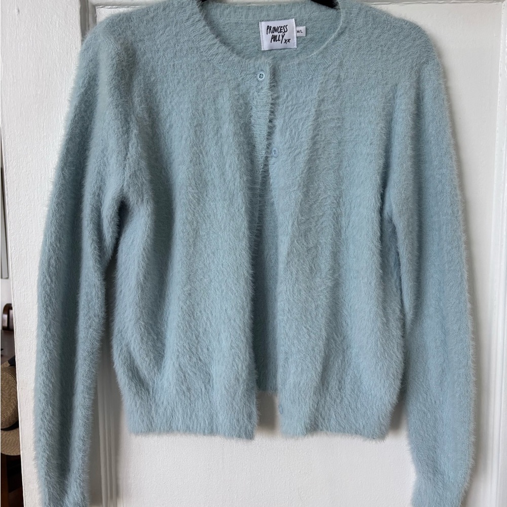 Princess Polly Blue Knit Cardigan Sweater